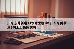 广东东莞新增11例本土确诊: 广东东莞新增6例本土确诊病例