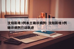 沈阳新增3例本土确诊病例: 沈阳新增3例确诊病例行动轨迹